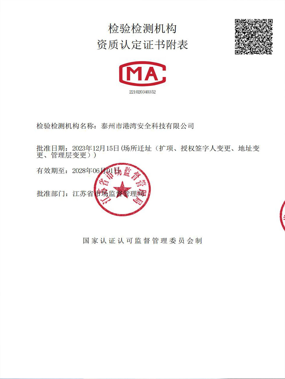 CMA&證書附表